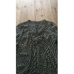Summum woman maat 38 blouse donkergroen, ecru, goud