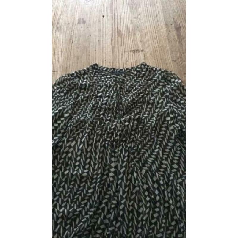 Summum woman maat 38 blouse donkergroen, ecru, goud