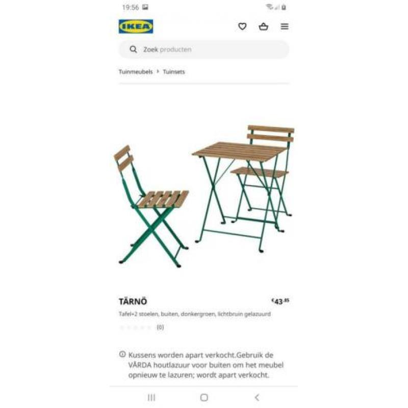 TÄRNÖ Ikea Tuinset prijs in Ikea €43,85.