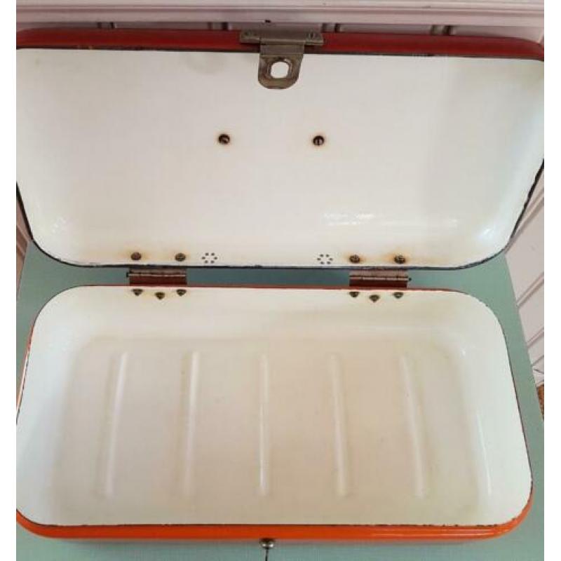Emaille broodtrommel, brocante