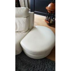 chateau d'ax hoekbank + fauteuil wit leder