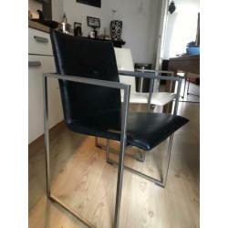 6 leren design eettafel stoelen