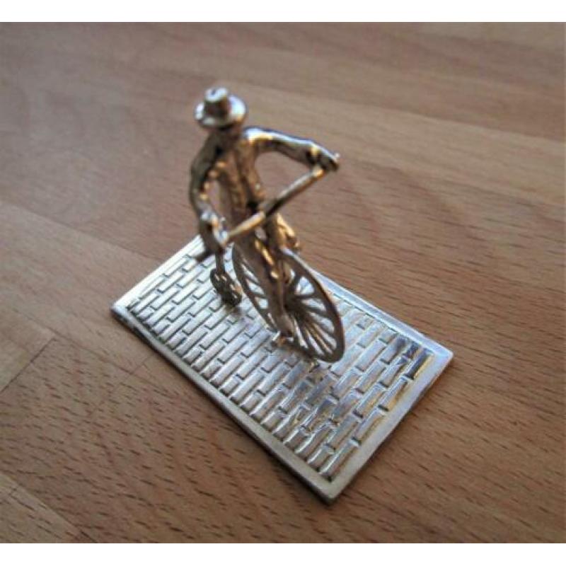 zilveren miniatuur FIETSER