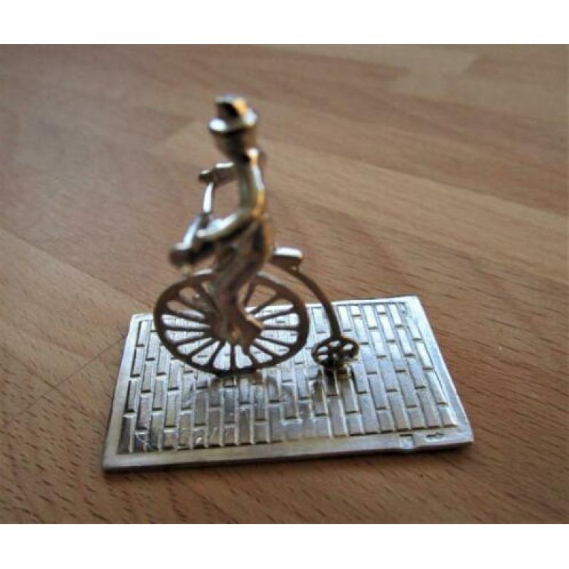 zilveren miniatuur FIETSER