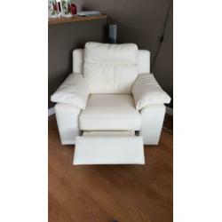 chateau d'ax hoekbank + fauteuil wit leder