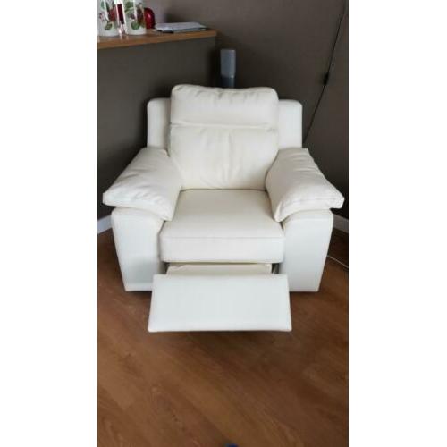 chateau d'ax hoekbank + fauteuil wit leder