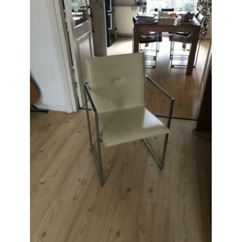 6 leren design eettafel stoelen