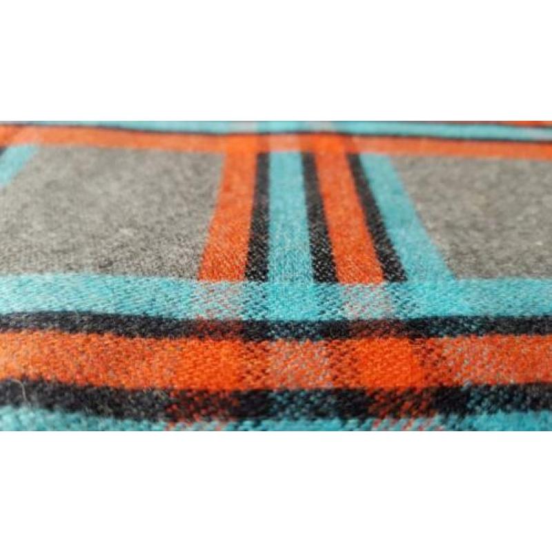 Lapjes stof ruit grijs blauw rood