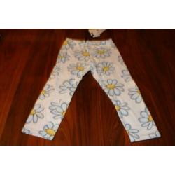 Monnalisa legging wit blauwe bloemen Minnie Mouse maat 140!