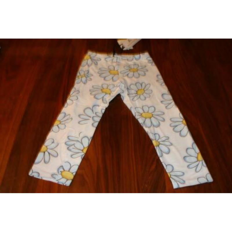 Monnalisa legging wit blauwe bloemen Minnie Mouse maat 140!