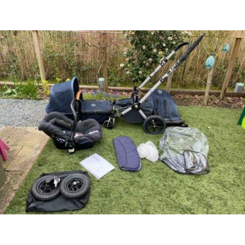 Bugaboo Cameleon 2 denim met totale uitbreidingspakket
