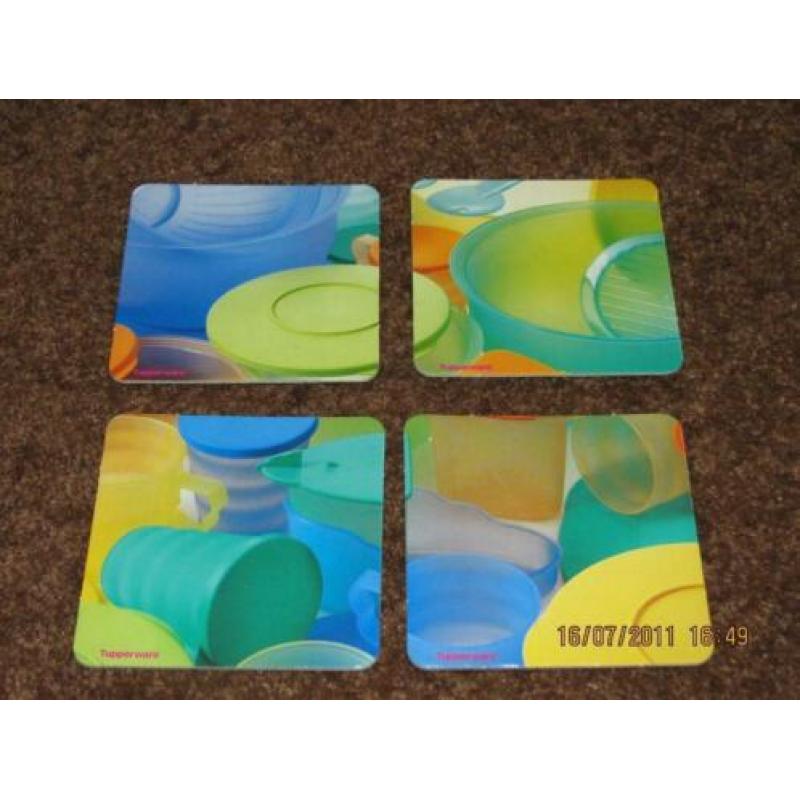 Tupperware 4 vrolijke onderzetters