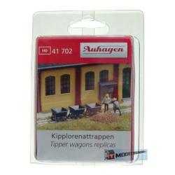 Auhagen HO 41702 - Smalspoor Kiepwagens 3 stuks