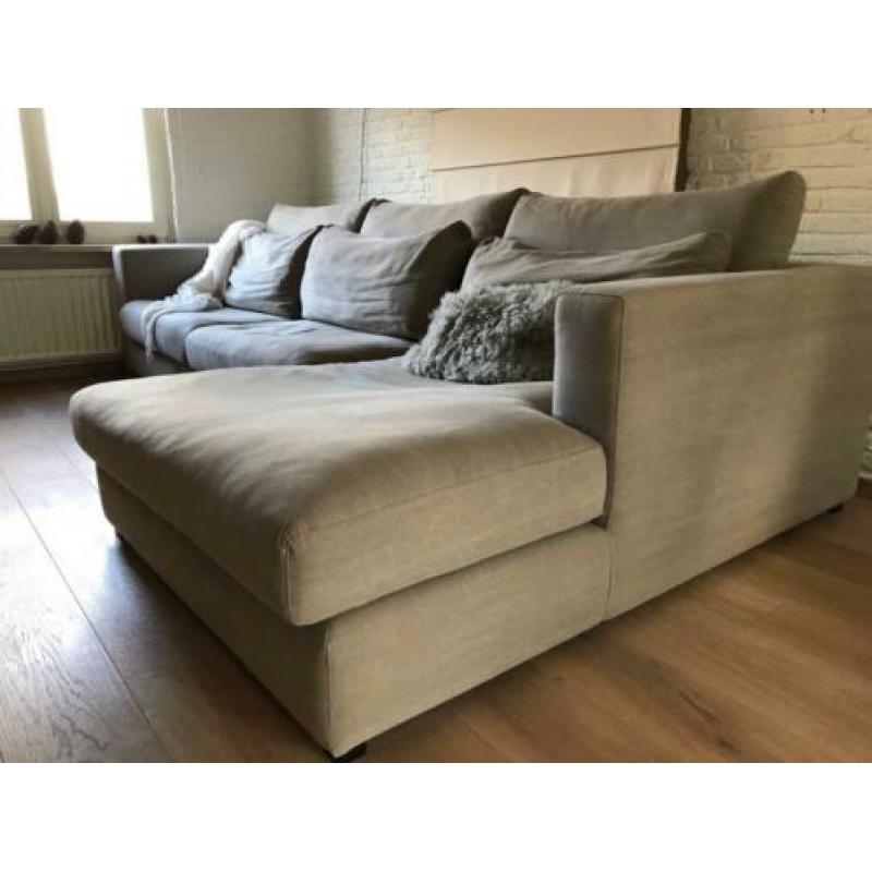 Bank met chaise longue 3-4 zits (2 delen)