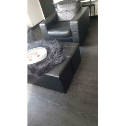 Lederen lounge fautteuil