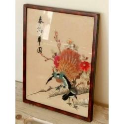 Antiek Chinese geborduurd schilderij