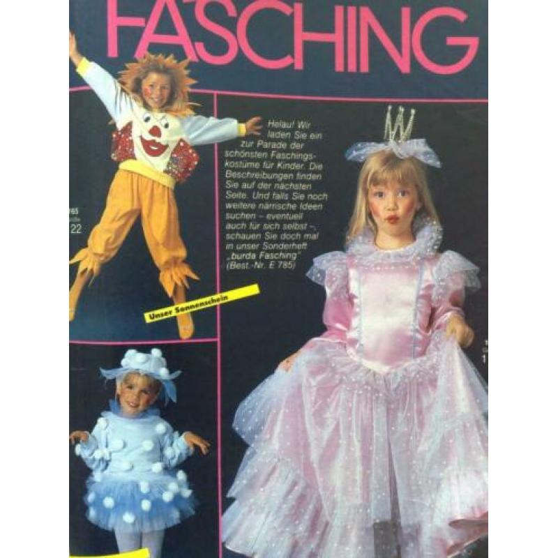 Burda vintage januari 1985,met kinder carnaval, feestmode