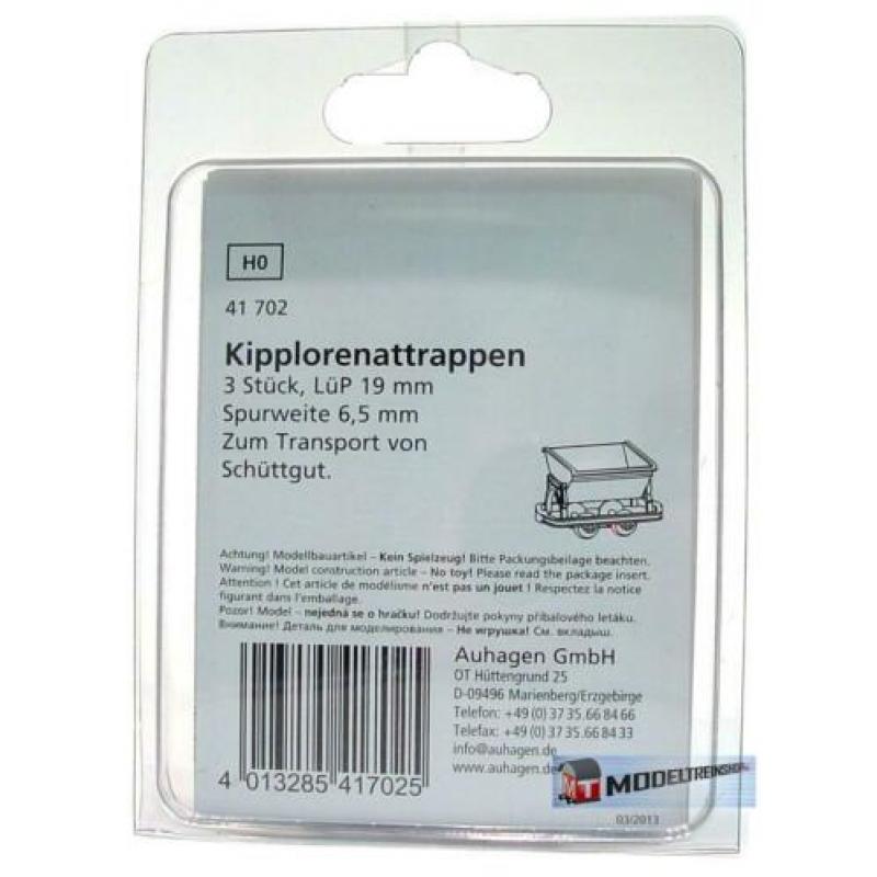 Auhagen HO 41702 - Smalspoor Kiepwagens 3 stuks
