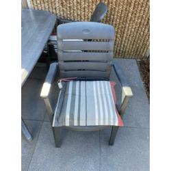 Hartman tuinset * Antraciet * 6 stoelen * voetenbankje * etc