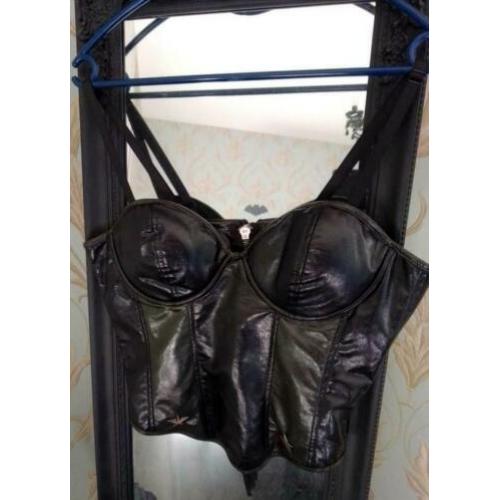 Lip Service - Top Maat L - Goth - Gothic - Nep Leer