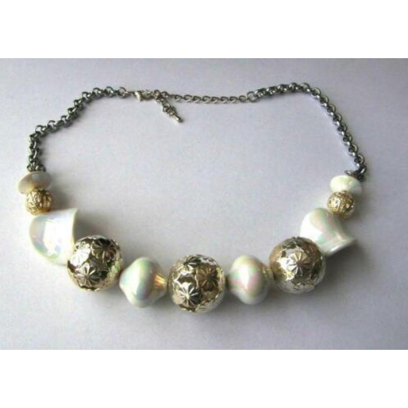 Prachtige Vintage Mother of Pearl parel ketting