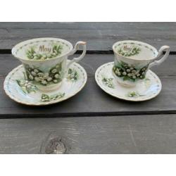 Royal Albert 2 kop en schotel May Lily of The valley