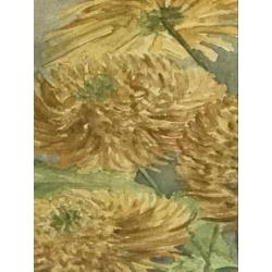 Herfts chrysanten aquarel 50x60 cm