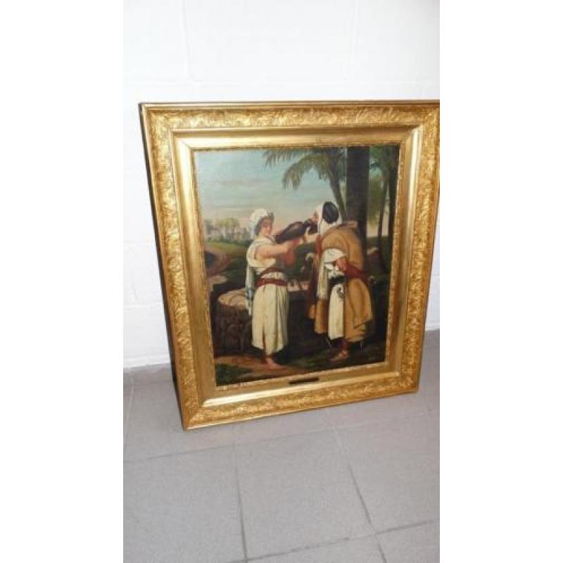Henry Vernet "aan de bron" 19de eeuws schilderij