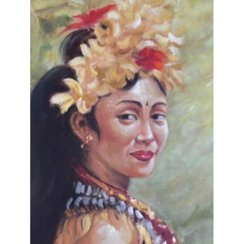 Balinese vrouw in oilieverf VERKOCHT