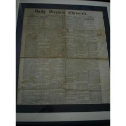 autentieke cofederate. civil war krant. uit virginia.1862.