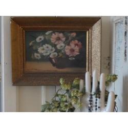brocante schilderij stilleven bloemstilleven bloemen