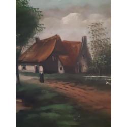 Antiek olieverf schilderij