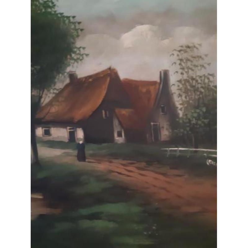 Antiek olieverf schilderij
