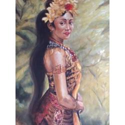 Balinese vrouw in oilieverf VERKOCHT