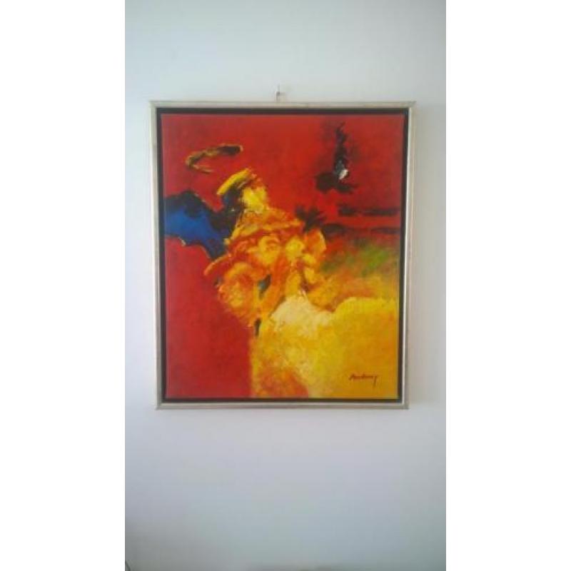 ANTONY - Twee maal 50x60 cm. olieverf op canvas ingelijst