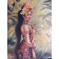 Balinese vrouw in oilieverf VERKOCHT