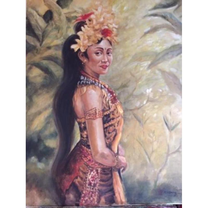 Balinese vrouw in oilieverf VERKOCHT