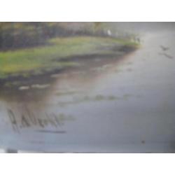 A.de Vecht Schilderij Op houten paneel zonder lijst