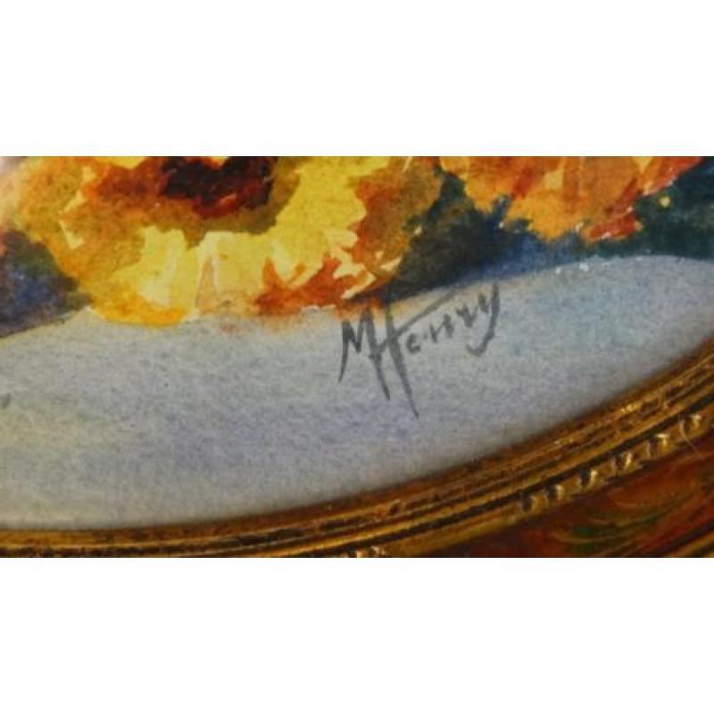 "bloemen" aquarel van Marie Michel Henry