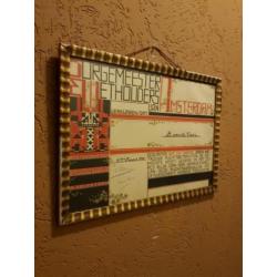 Art Deco Getuigschrift - Gemeente Amsterdam - Maart 1940!
