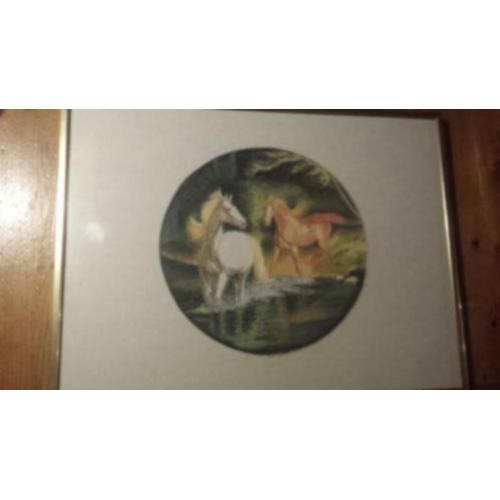 pastel krijt gravure paarden prachtig!!