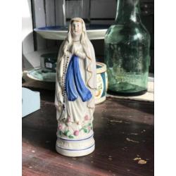 Antiek religieus beeldje maria steen brocante lourdes heilig