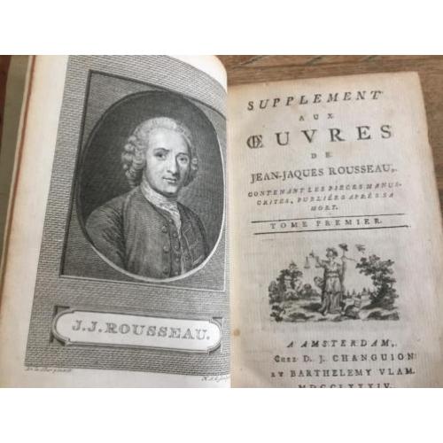 Rousseau Oeuvres 2 delen 1784 leren banden