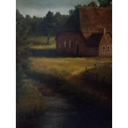 Olieverfschilderij boerderij