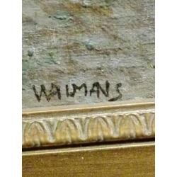 Straatbeeld met dame. Henri Waumans