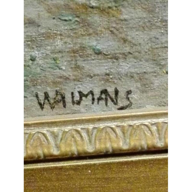 Straatbeeld met dame. Henri Waumans