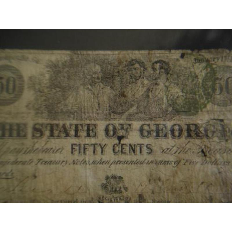 confederte fifty cents georgia.1863 civil war.