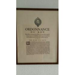 Antieke Koninklijke Ordonnance 1684