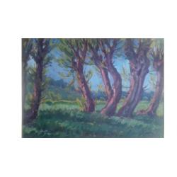 landschap onduidelijk gesigneerd schilderij