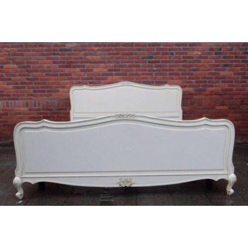 JB3825) Brocant Barok 180 Breed Bed met Queen Ann pootjes